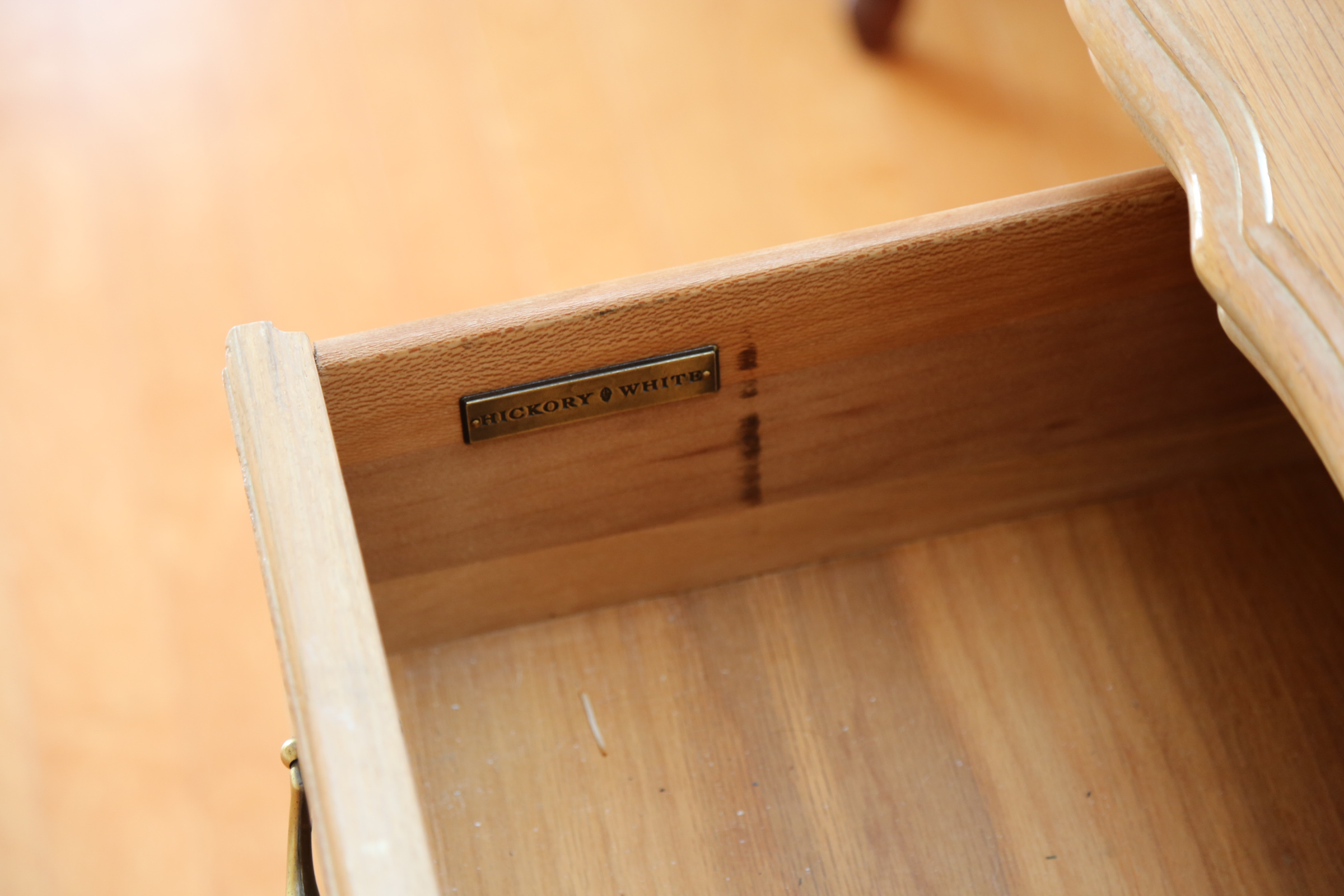 French Provincial Style White Oak Bombe Chest by Hickory White