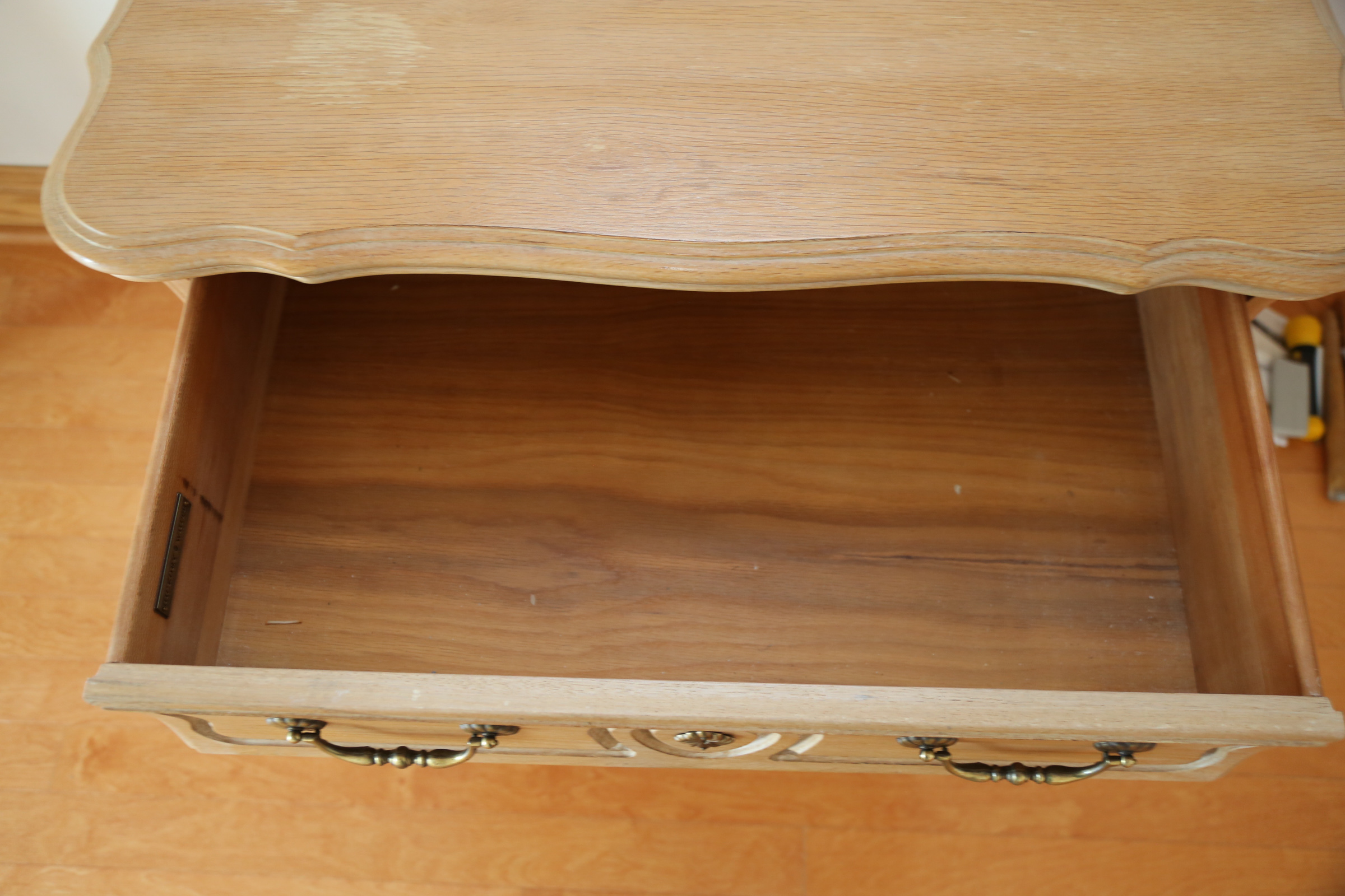 French Provincial Style White Oak Bombe Chest by Hickory White