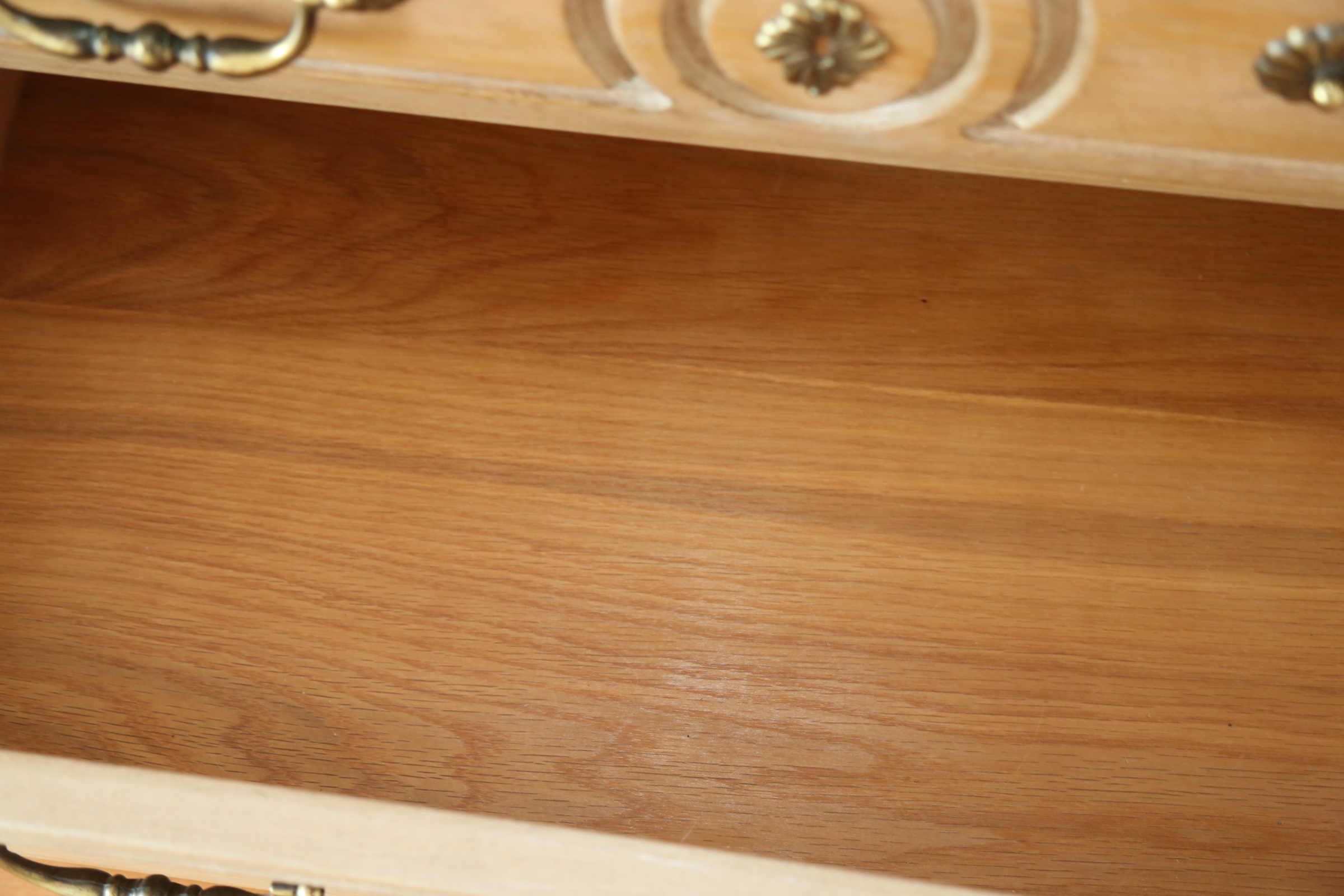 French Provincial Style White Oak Bombe Chest by Hickory White