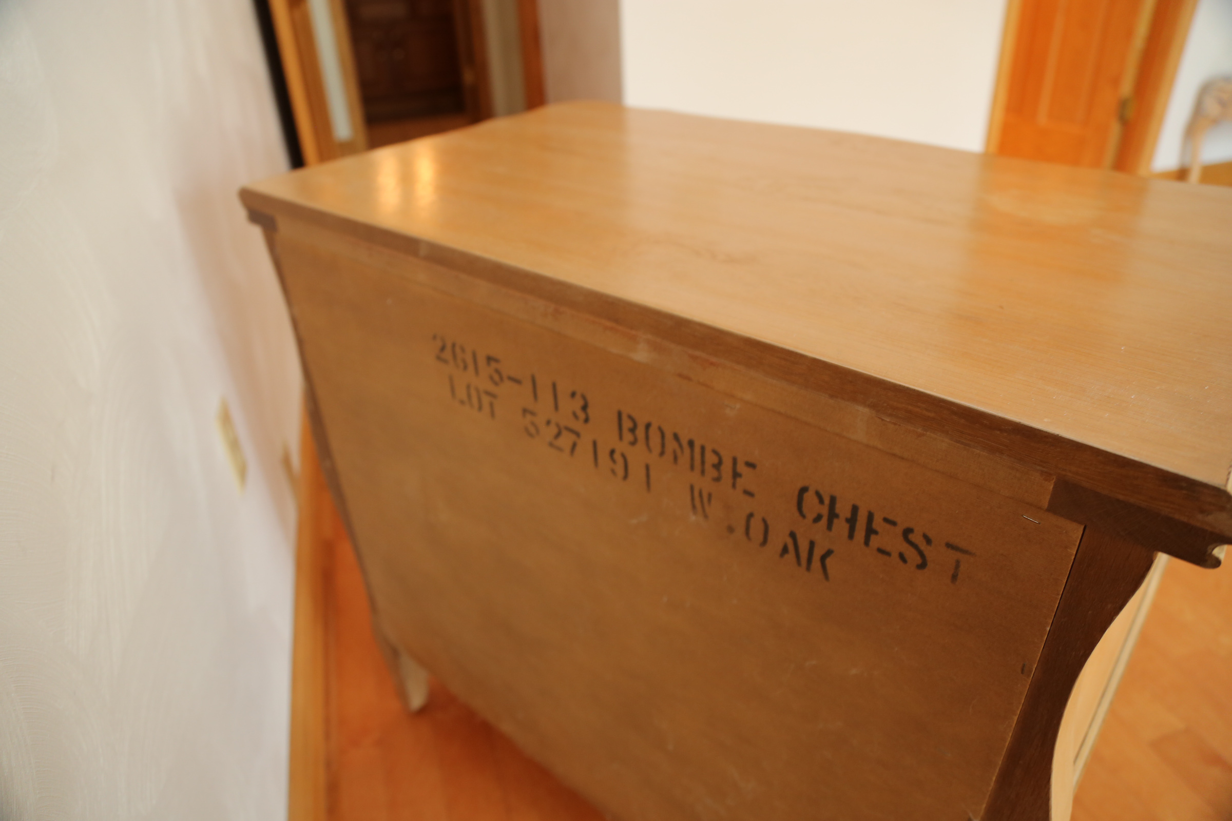 French Provincial Style White Oak Bombe Chest by Hickory White