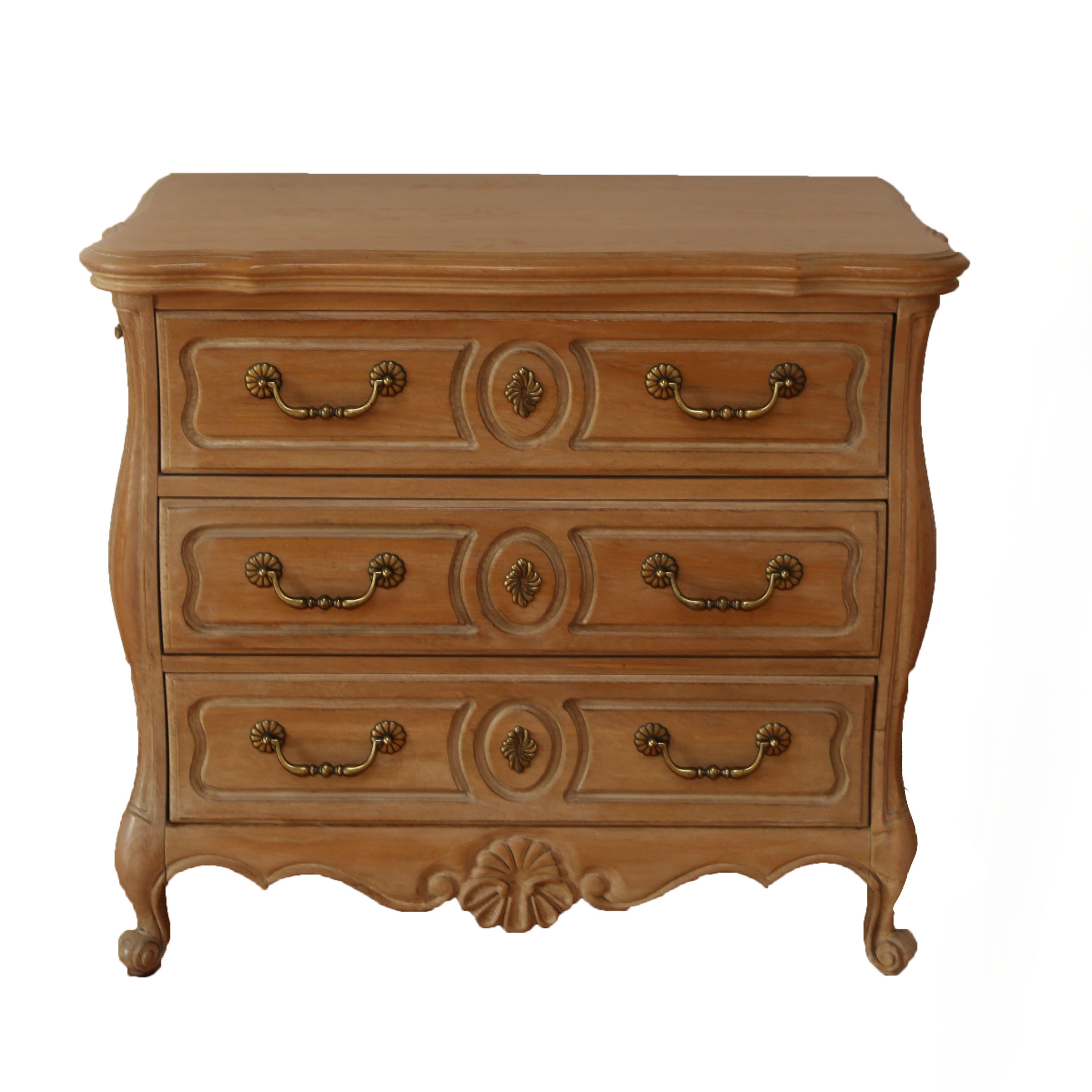 French Provincial Style White Oak Bombe Chest by Hickory White