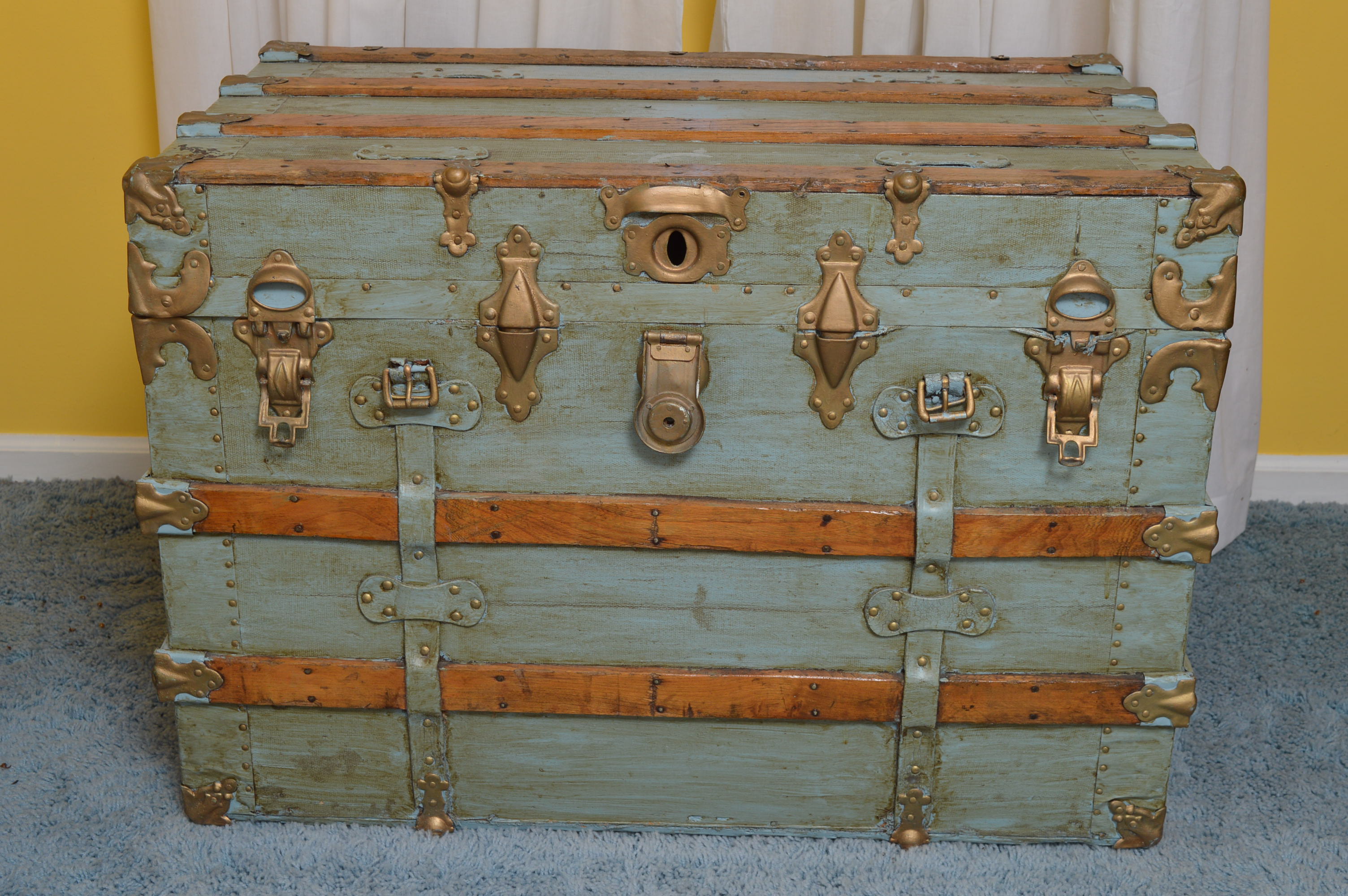 Painted Steamer Trunk