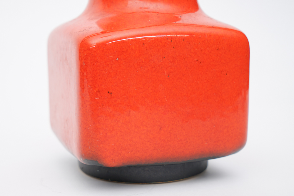 Mid Century Modern West German Vermillion Vase