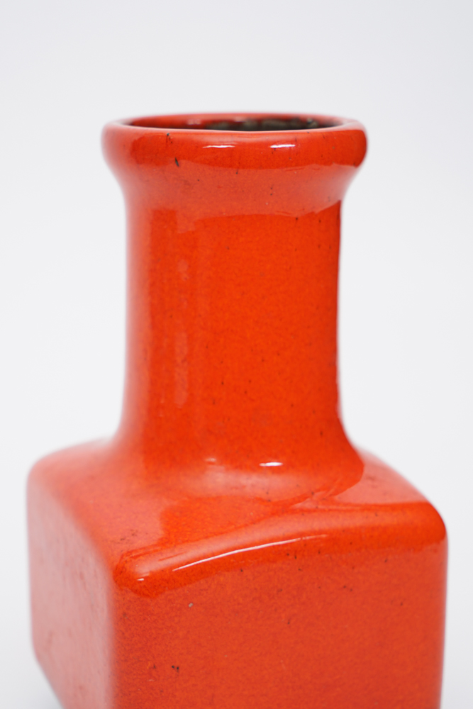 Mid Century Modern West German Vermillion Vase