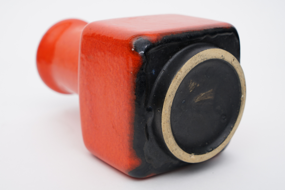 Mid Century Modern West German Vermillion Vase