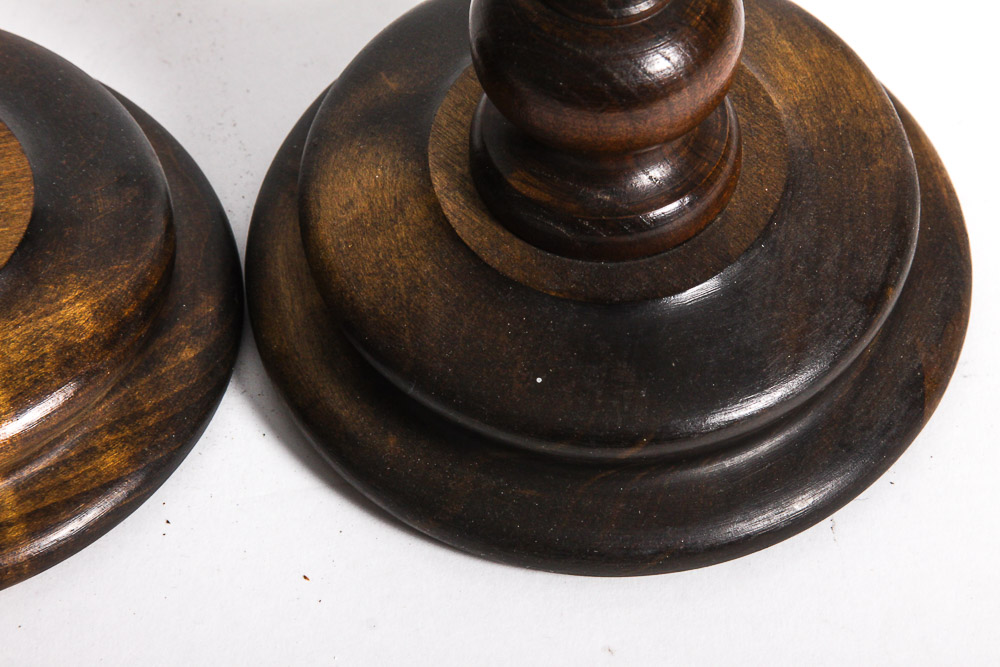 Wood and Brass Candle Holders