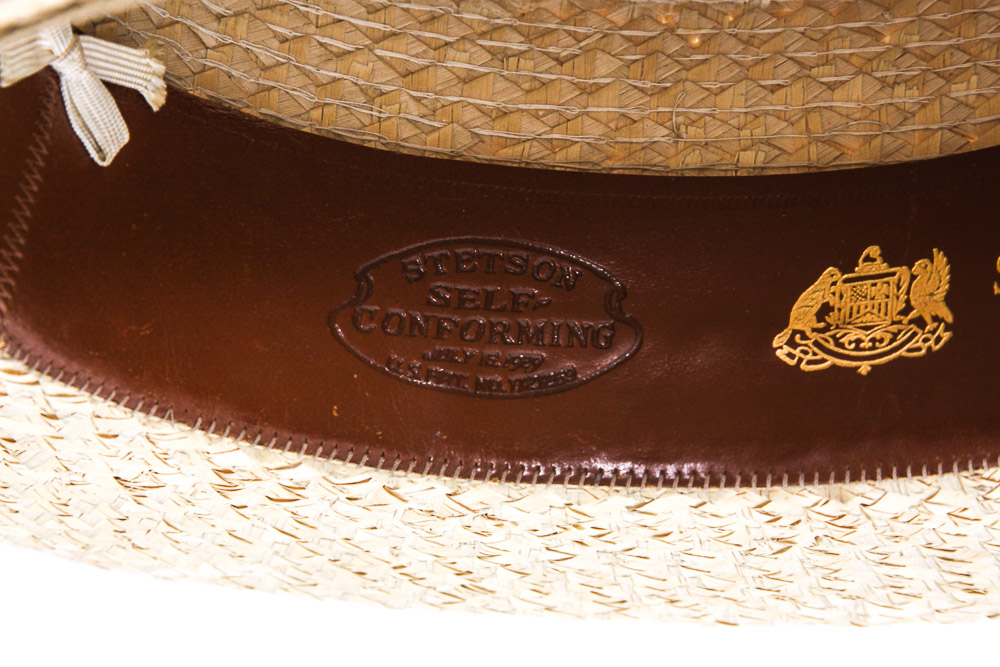 John B. Stetson Hats Including "The Gun Club" and a Woven Straw Boater