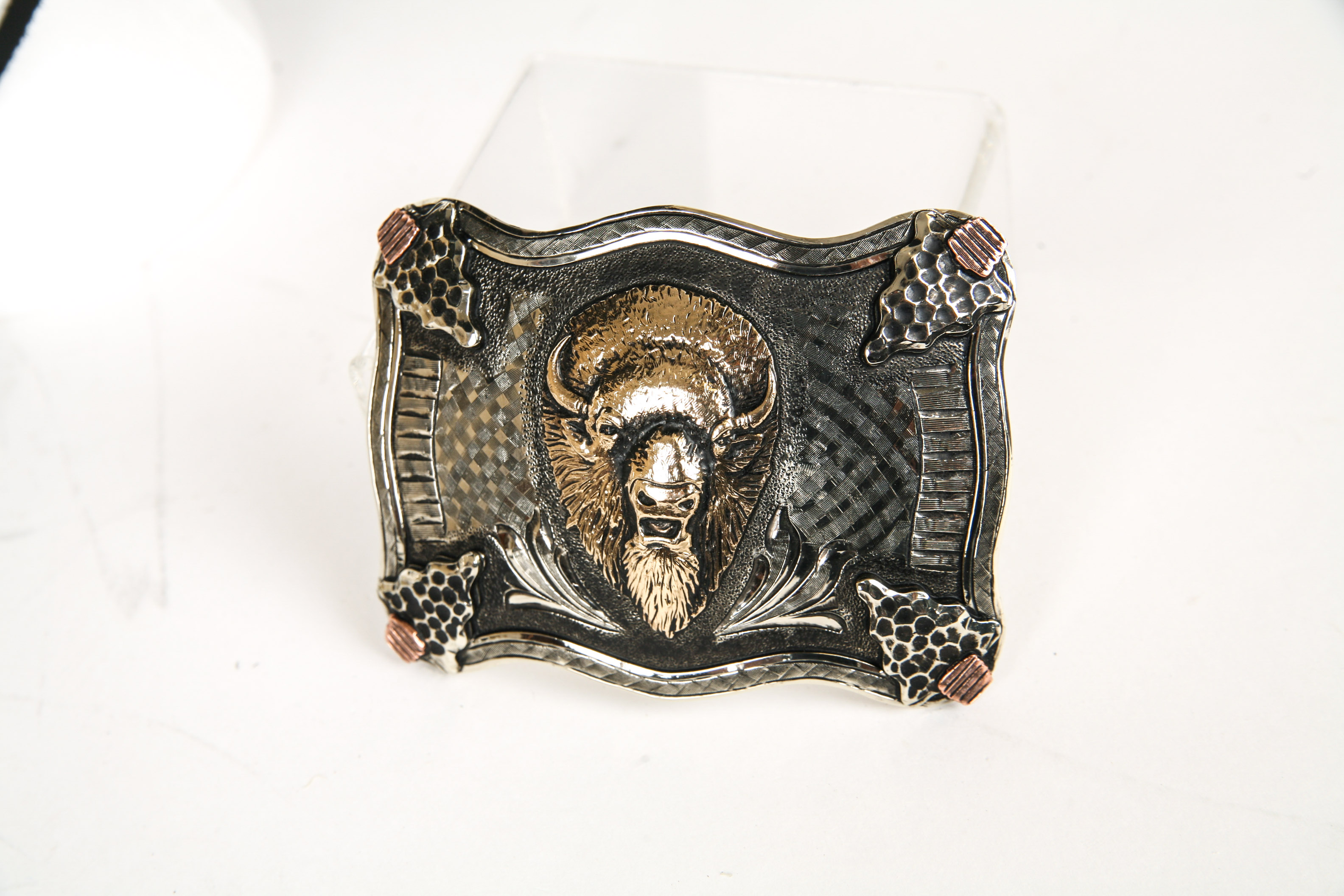 Cavender's Leather Cowboy Hat With Augus Belt Buckles