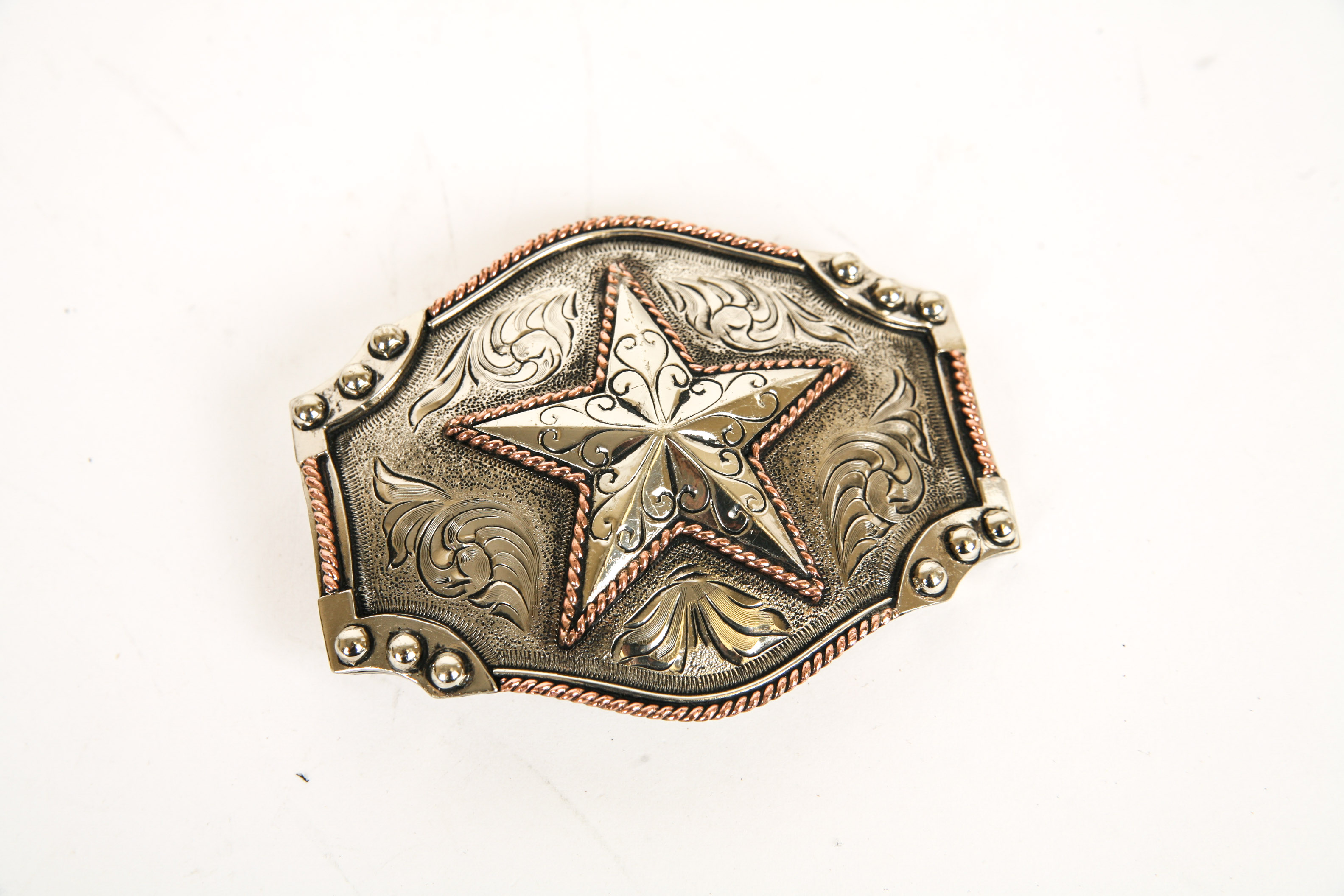 Cavender's Leather Cowboy Hat With Augus Belt Buckles