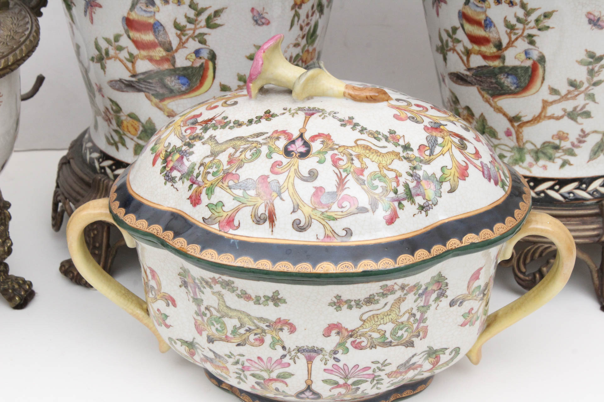 Hua Rong Tang Chinese Porcelain and Brass Decorative Vessels