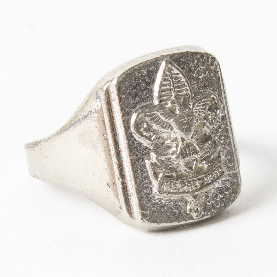 Sterling Silver Boy Scout "Be Prepared" Signet Ring