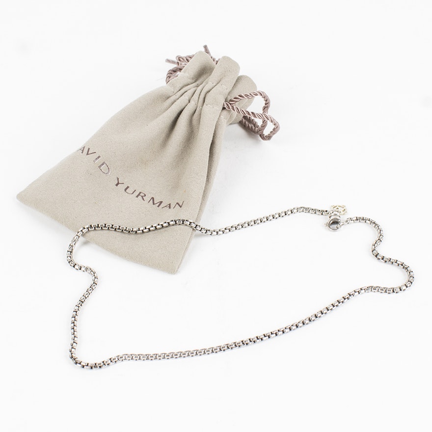 David Yurman Sterling Silver Chain Necklace with 14K Charm