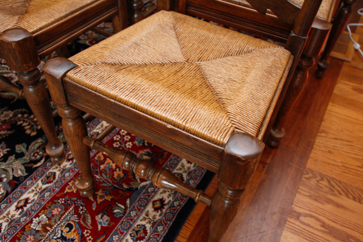 Vintage Provincial Style Ladderback Dining Chairs by Ethan Allen