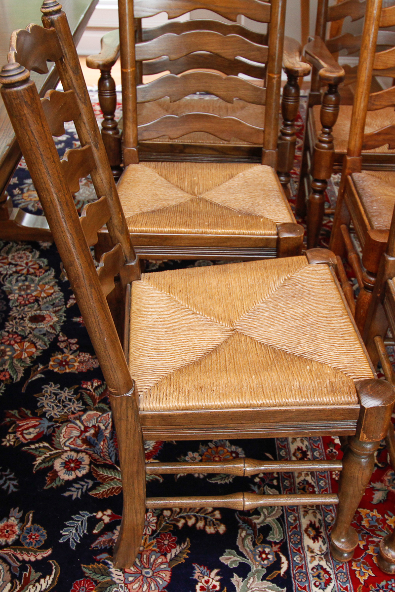 Vintage Provincial Style Ladderback Dining Chairs by Ethan Allen