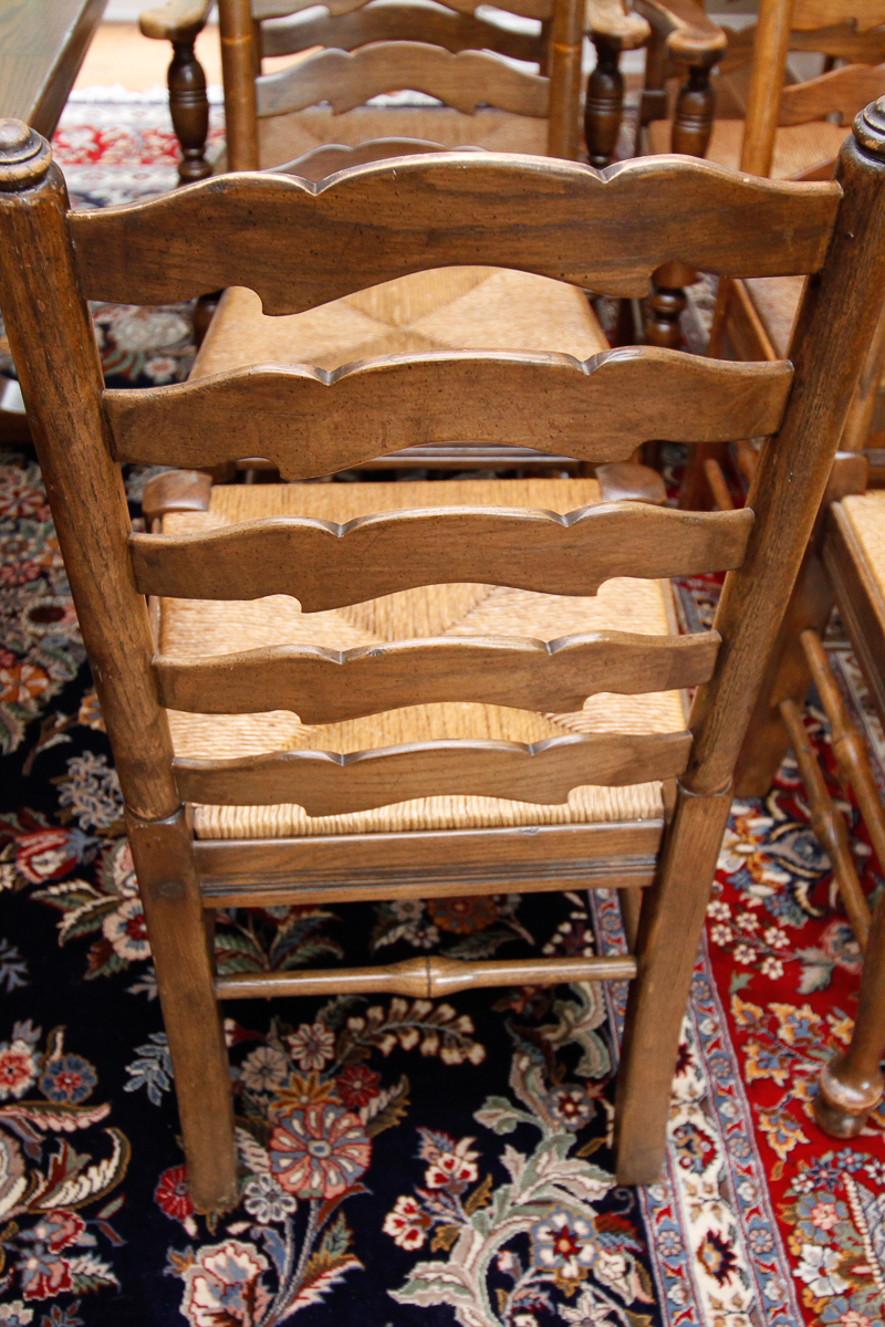 Vintage Provincial Style Ladderback Dining Chairs by Ethan Allen