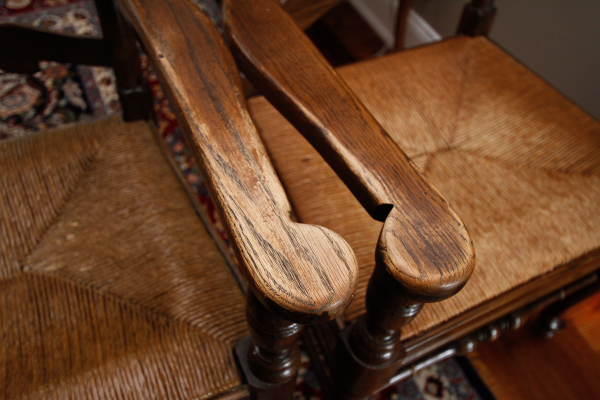 Vintage Provincial Style Ladderback Dining Chairs by Ethan Allen