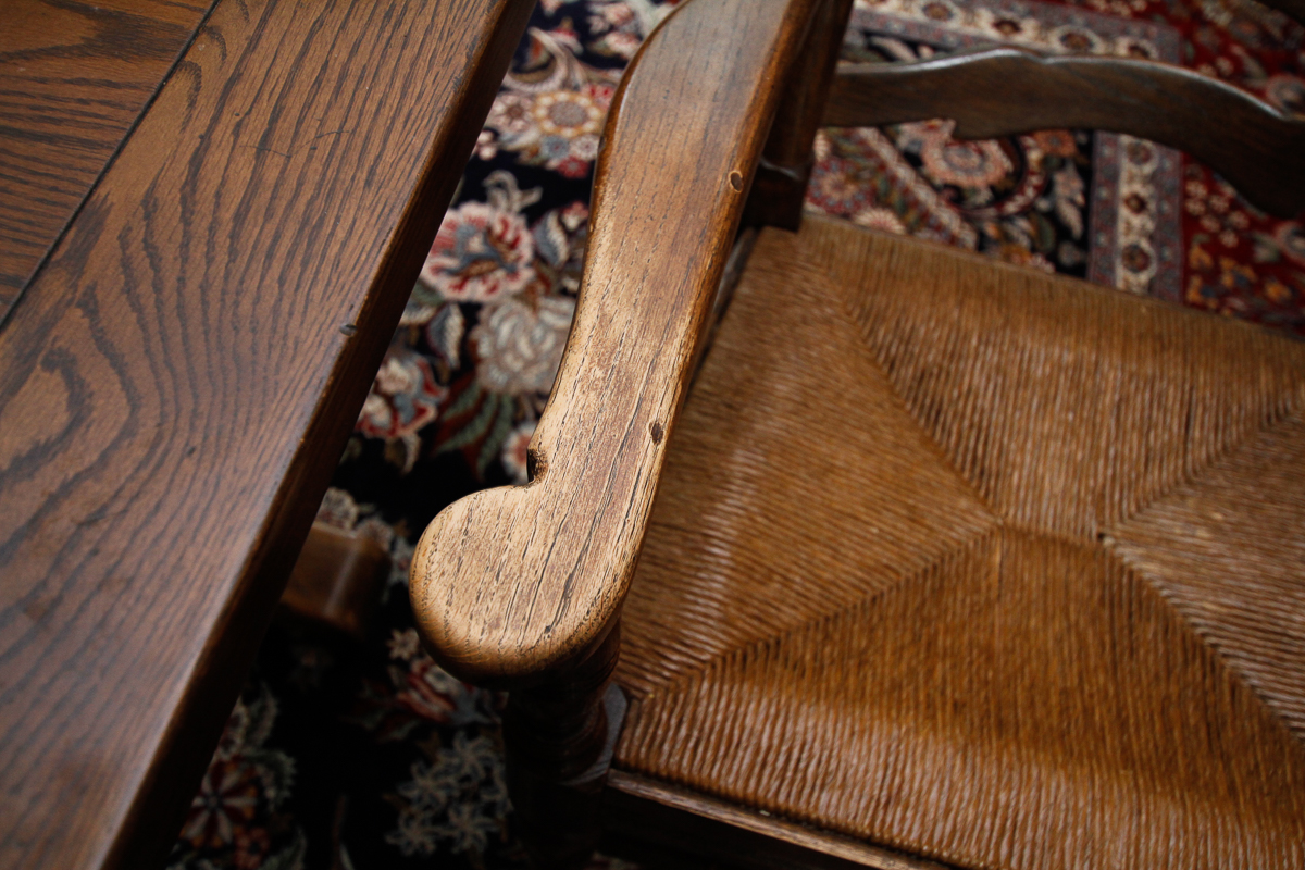 Vintage Provincial Style Ladderback Dining Chairs by Ethan Allen