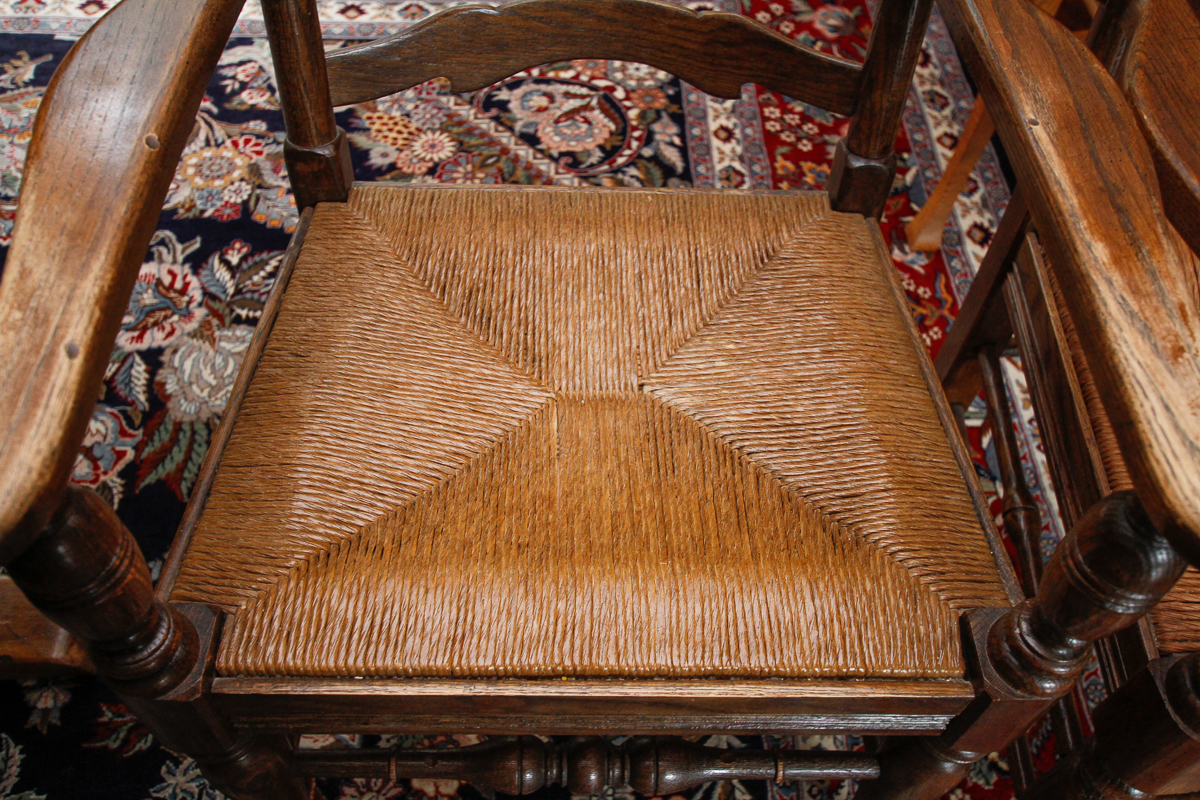 Vintage Provincial Style Ladderback Dining Chairs by Ethan Allen