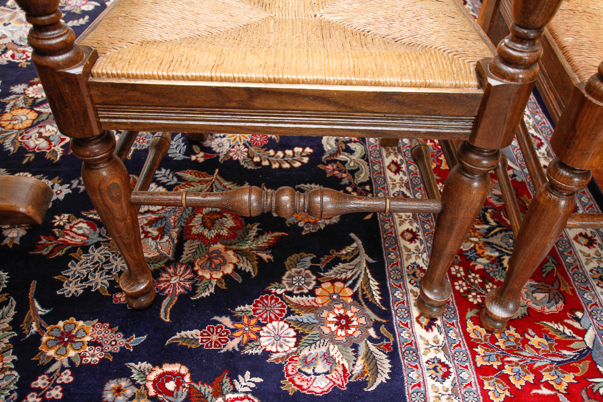 Vintage Provincial Style Ladderback Dining Chairs by Ethan Allen