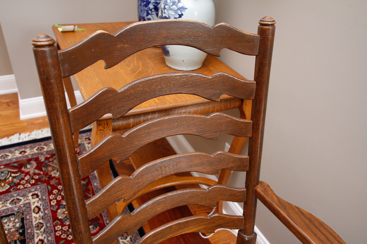 Vintage Provincial Style Ladderback Dining Chairs by Ethan Allen