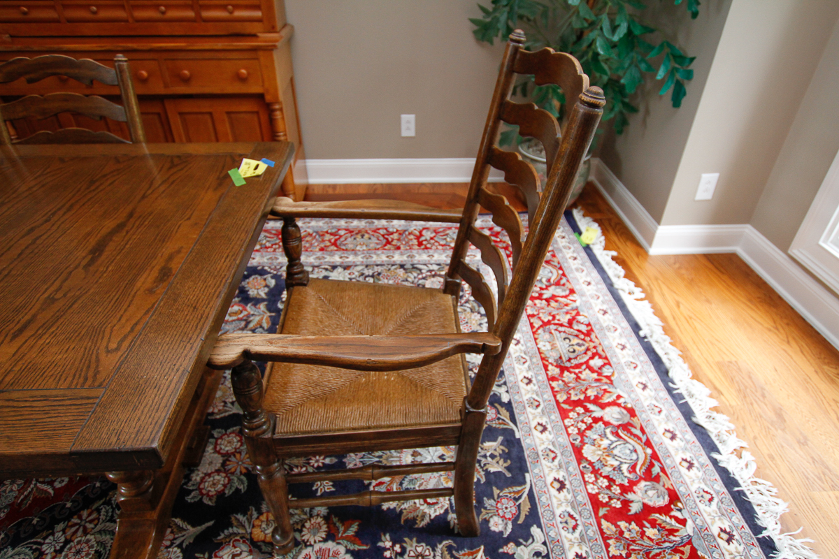 Vintage Provincial Style Ladderback Dining Chairs by Ethan Allen