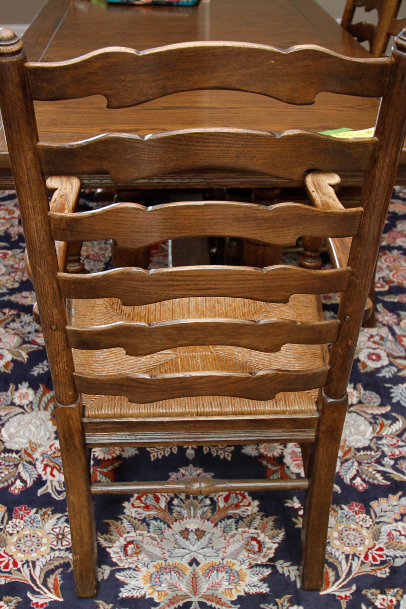 Vintage Provincial Style Ladderback Dining Chairs by Ethan Allen