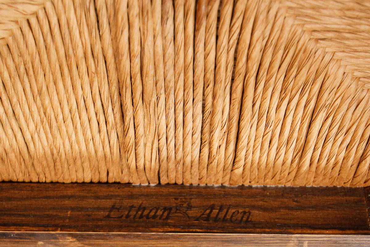 Vintage Provincial Style Ladderback Dining Chairs by Ethan Allen