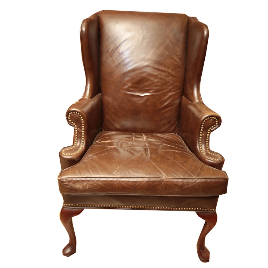 Leather Wingback Chair by Hickory Chair Company