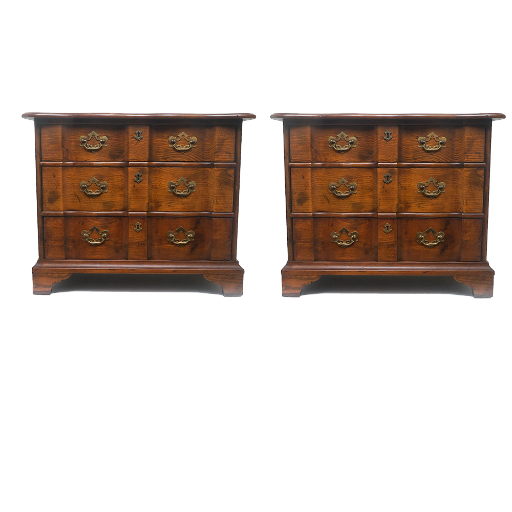 Pair of Vintage Hendredon Serpentine Nightstands