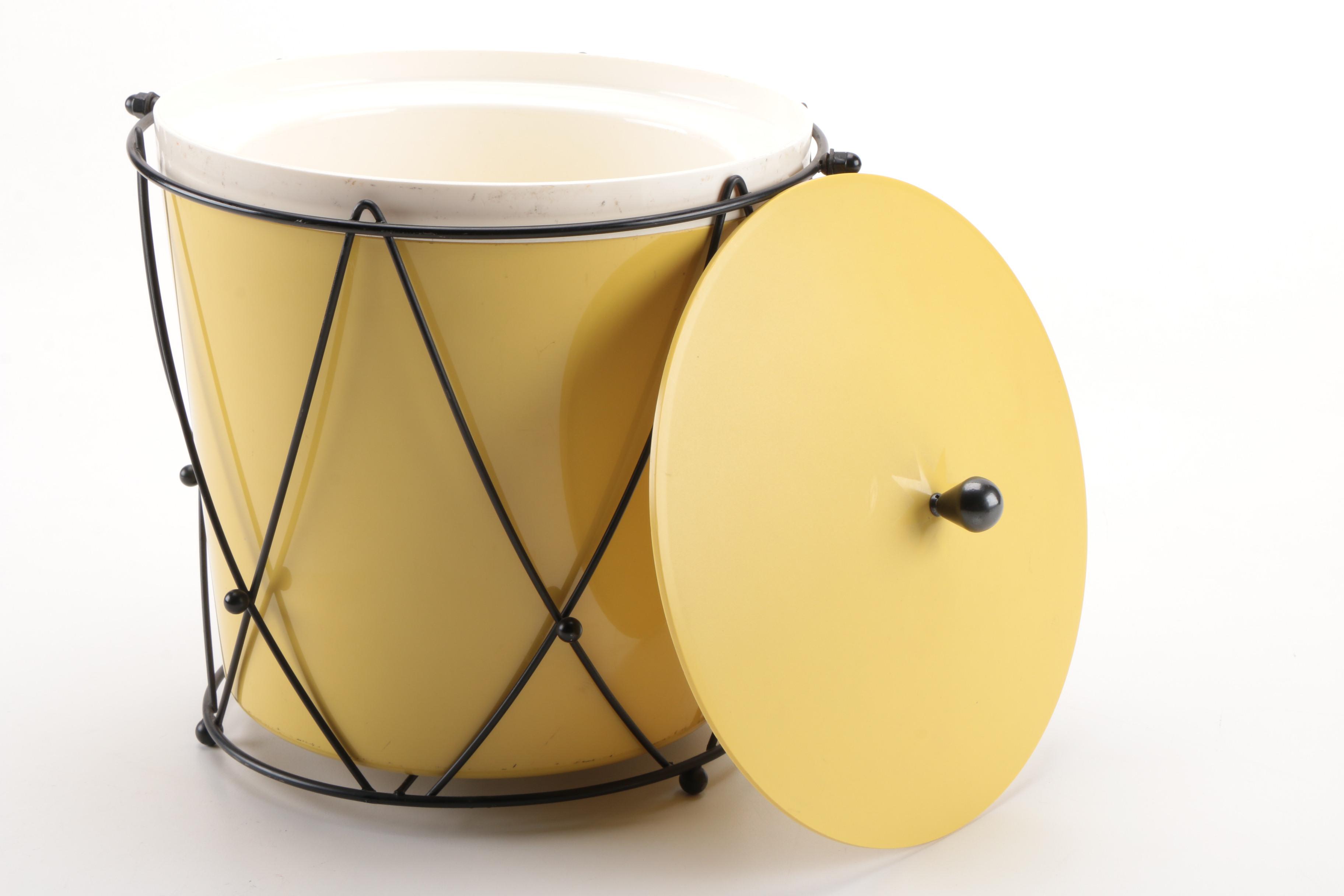 Mid Century Modern Thermos Insulated Ice Bucket with Carrier