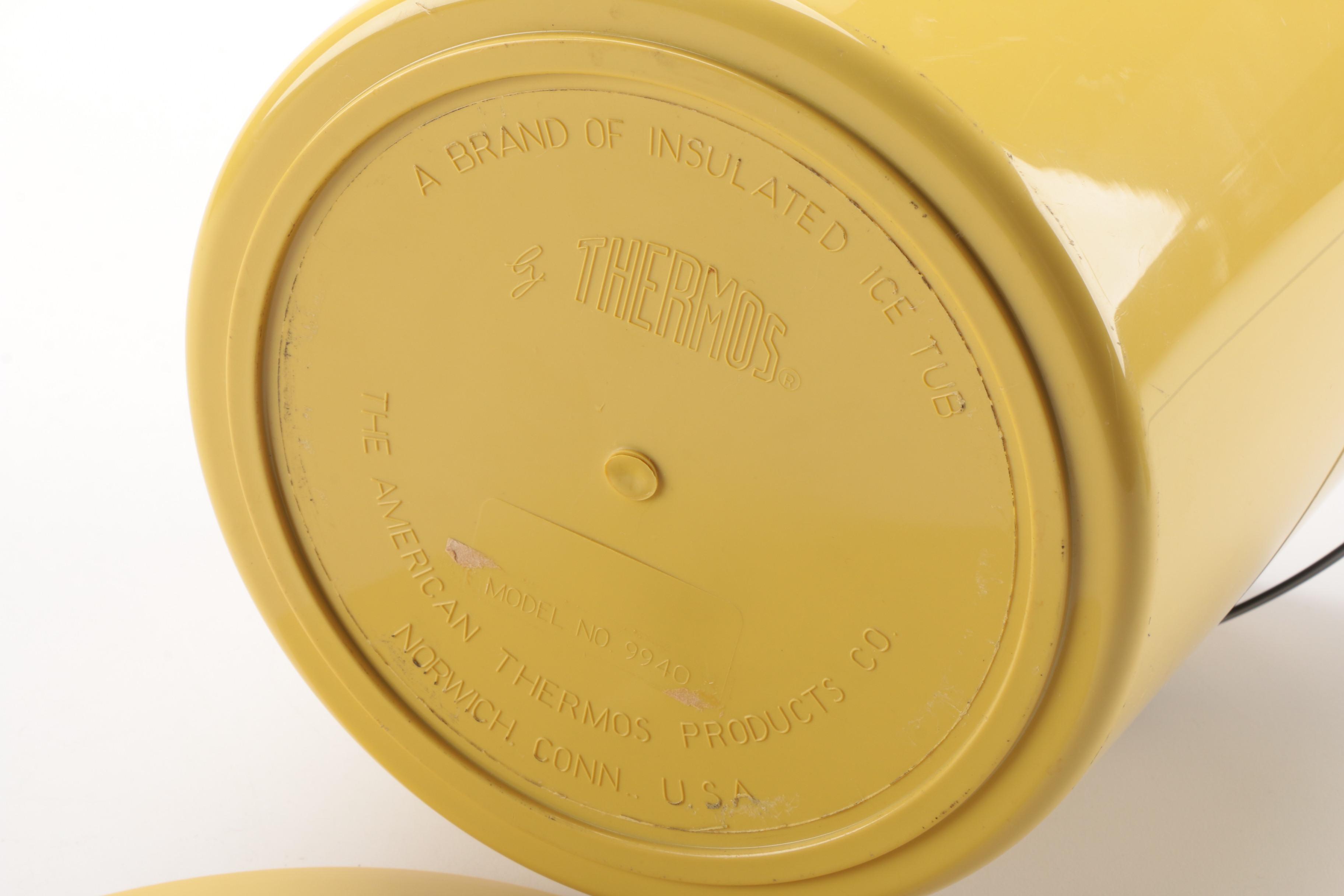 Mid Century Modern Thermos Insulated Ice Bucket with Carrier