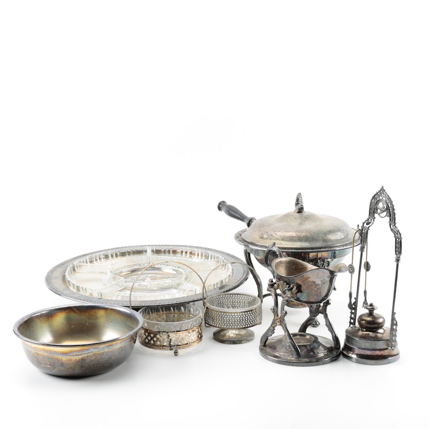 Assortment of Plated Silver Serving Ware