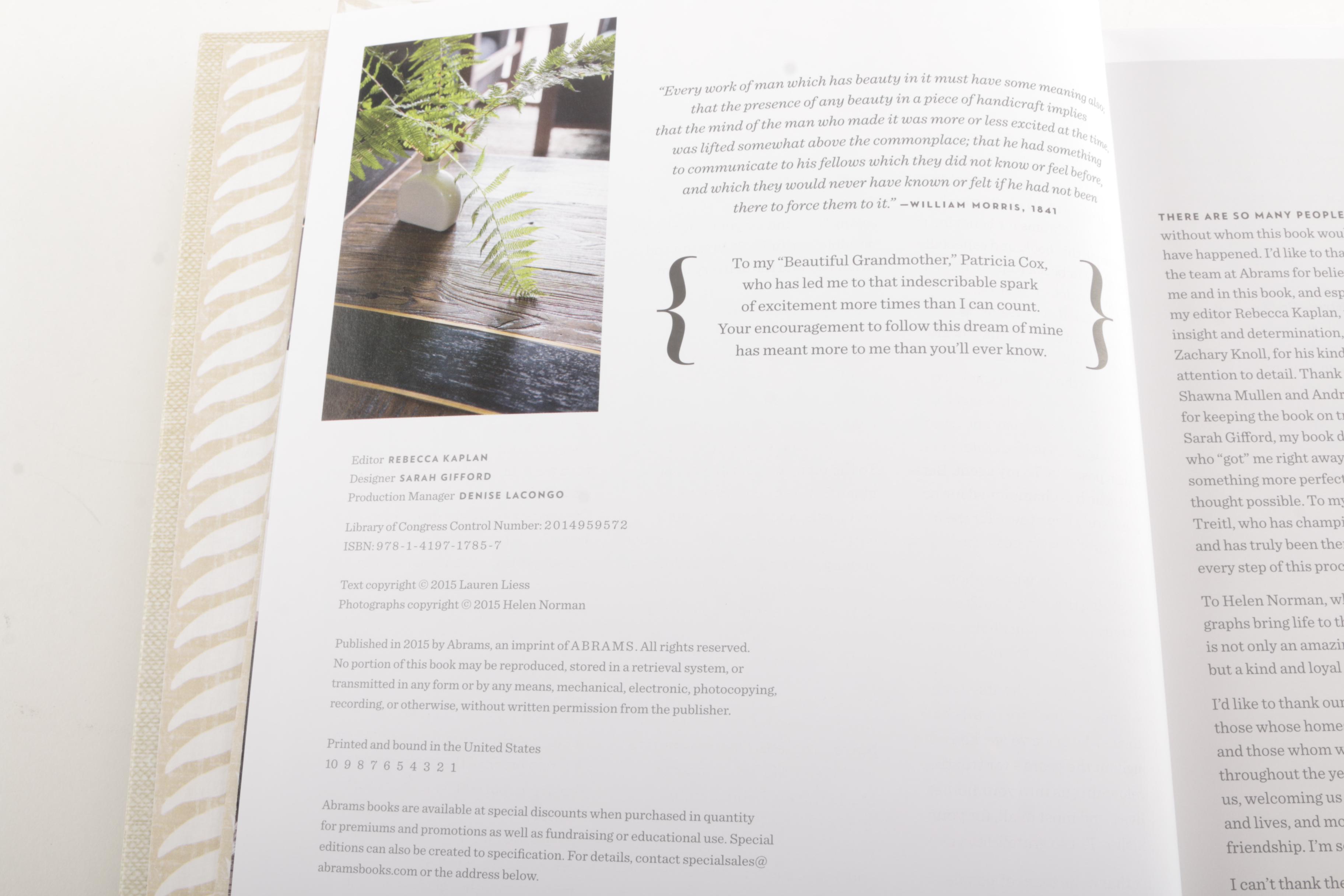 2015 Signed First Edition Copy of "Habitat: The Field Guide to Decorating" by Lauren Liess