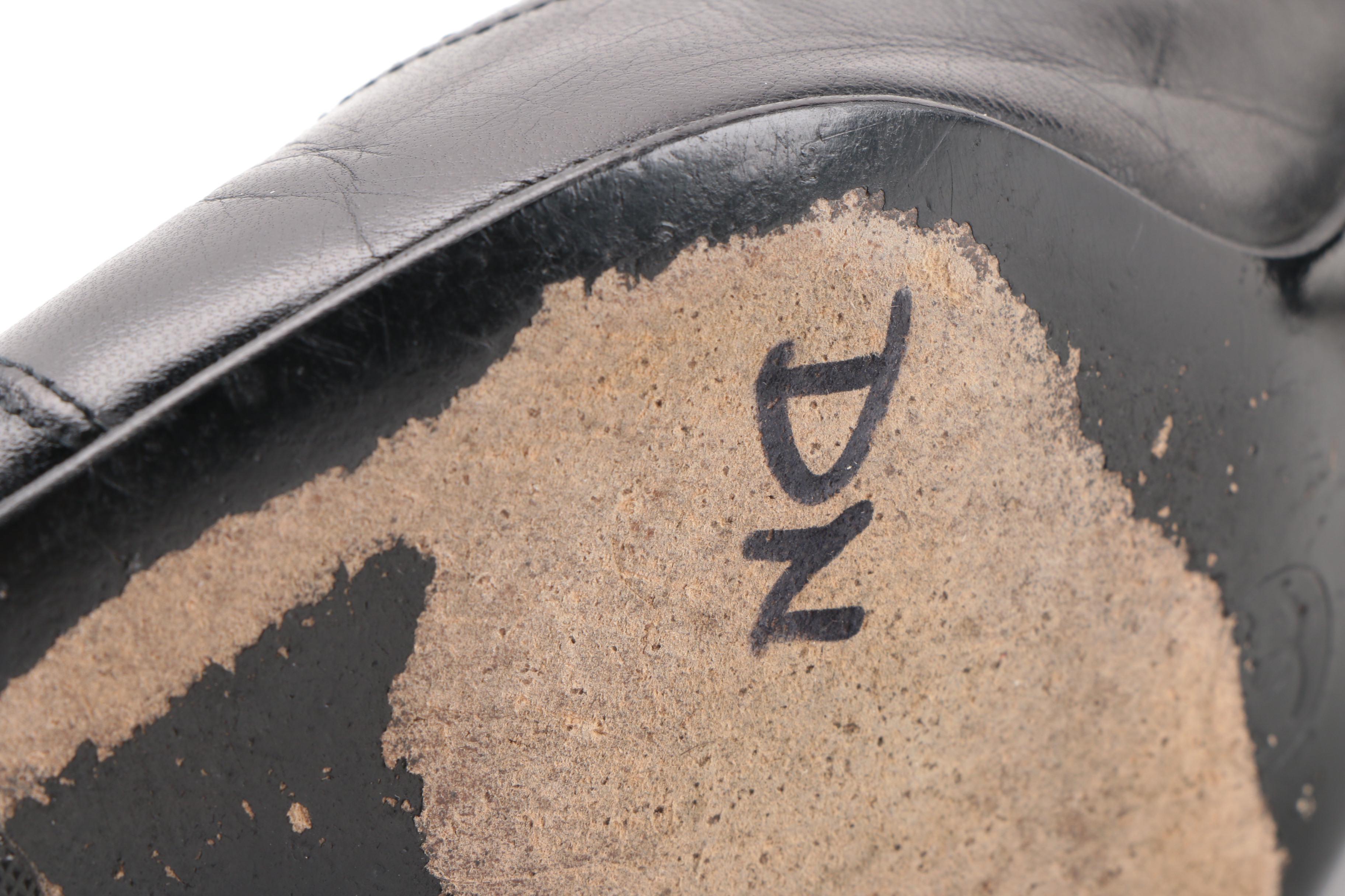 Chanel Black Leather Pointed Toe Pumps