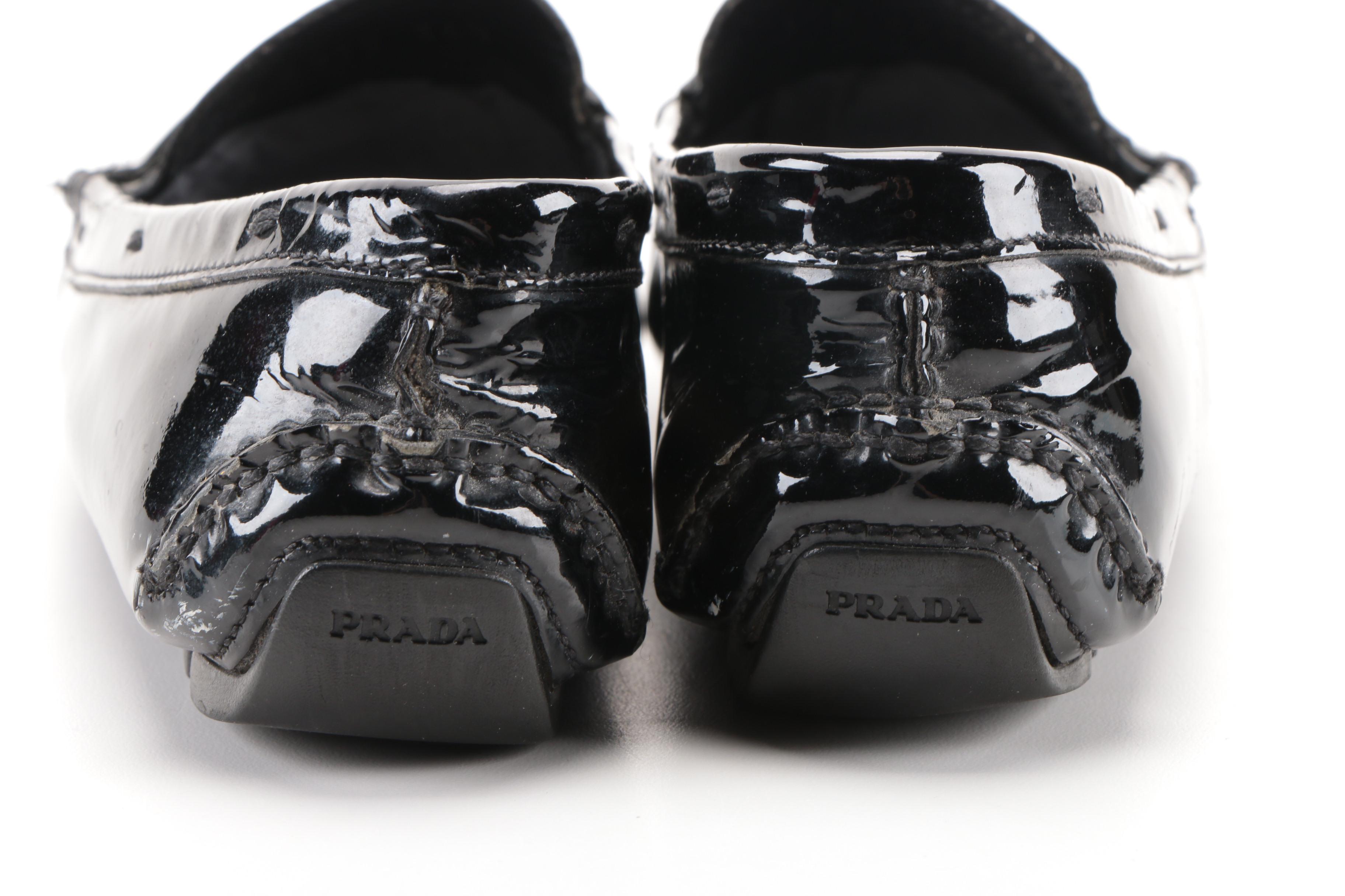 Prada Black Patent Leather Loafers