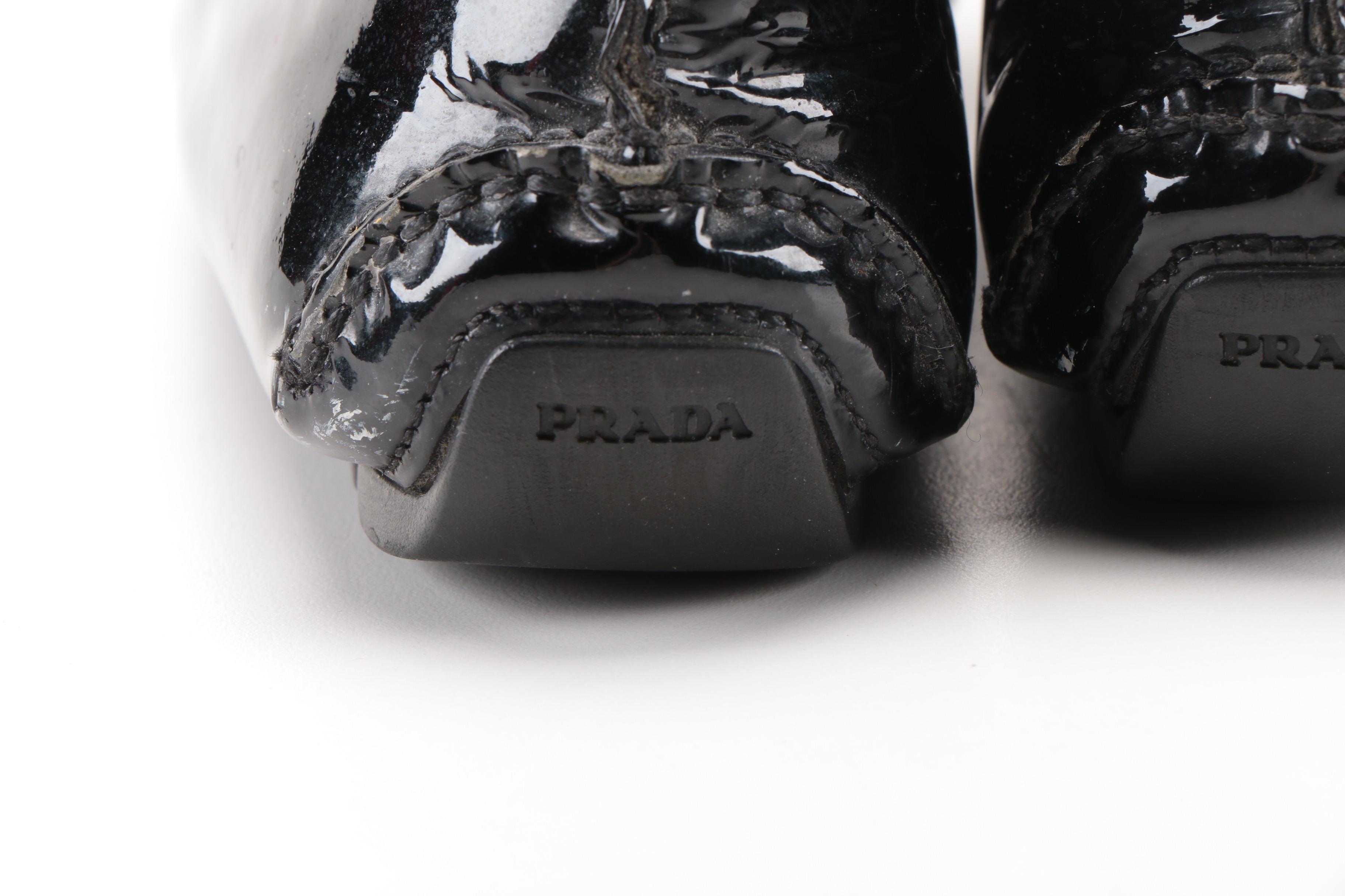 Prada Black Patent Leather Loafers