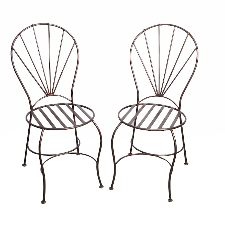 Pair of Wrought Iron Patio Chairs