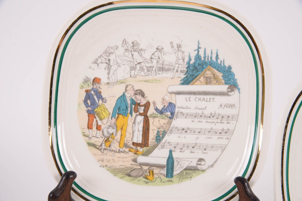Collection of French PV Pictorial Musical Porcelain Tableware