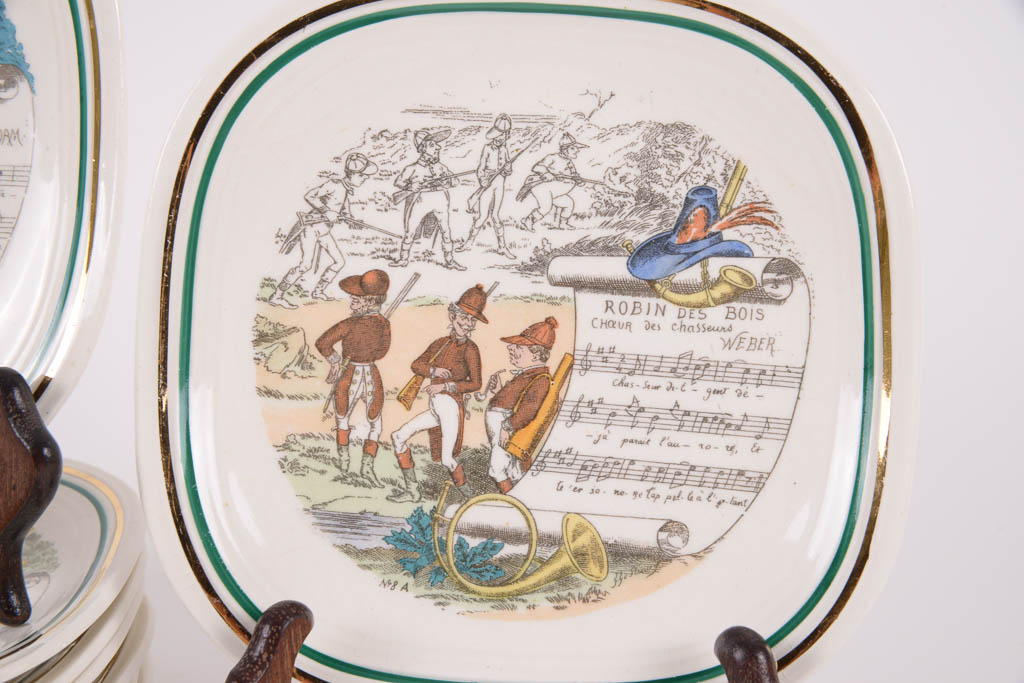 Collection of French PV Pictorial Musical Porcelain Tableware