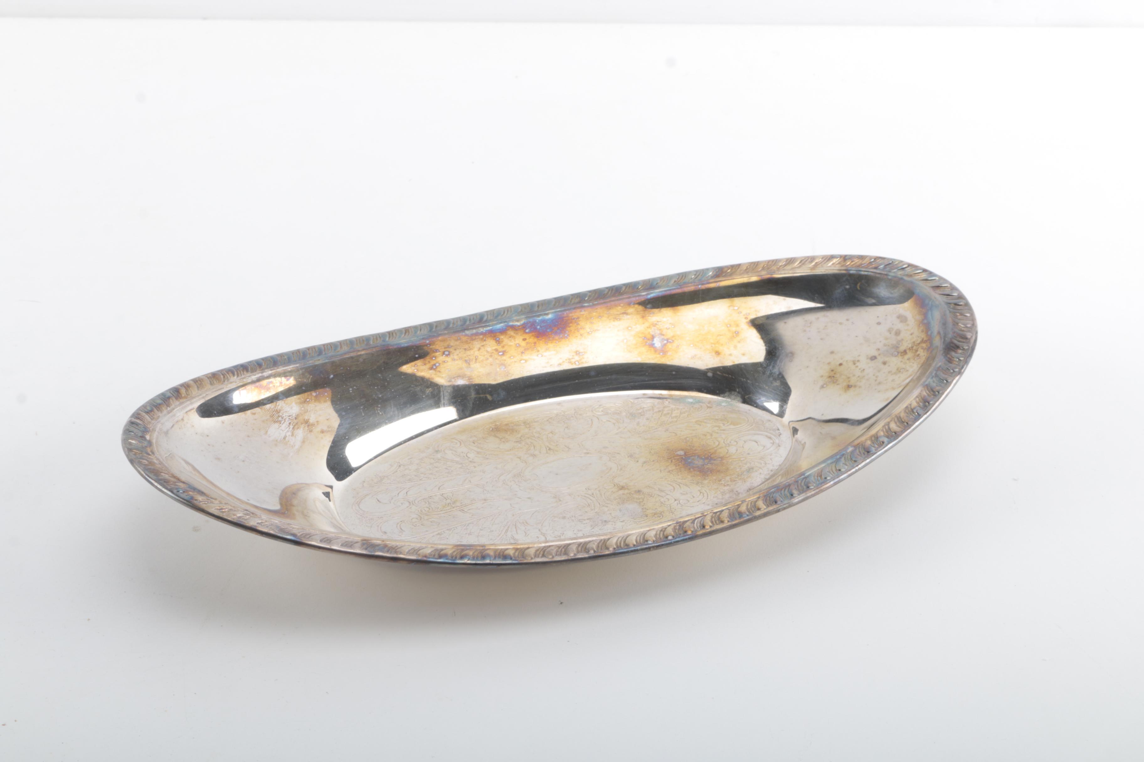 Wallace "Baroque" Silver Plate Tray and Assorted Silver Plate