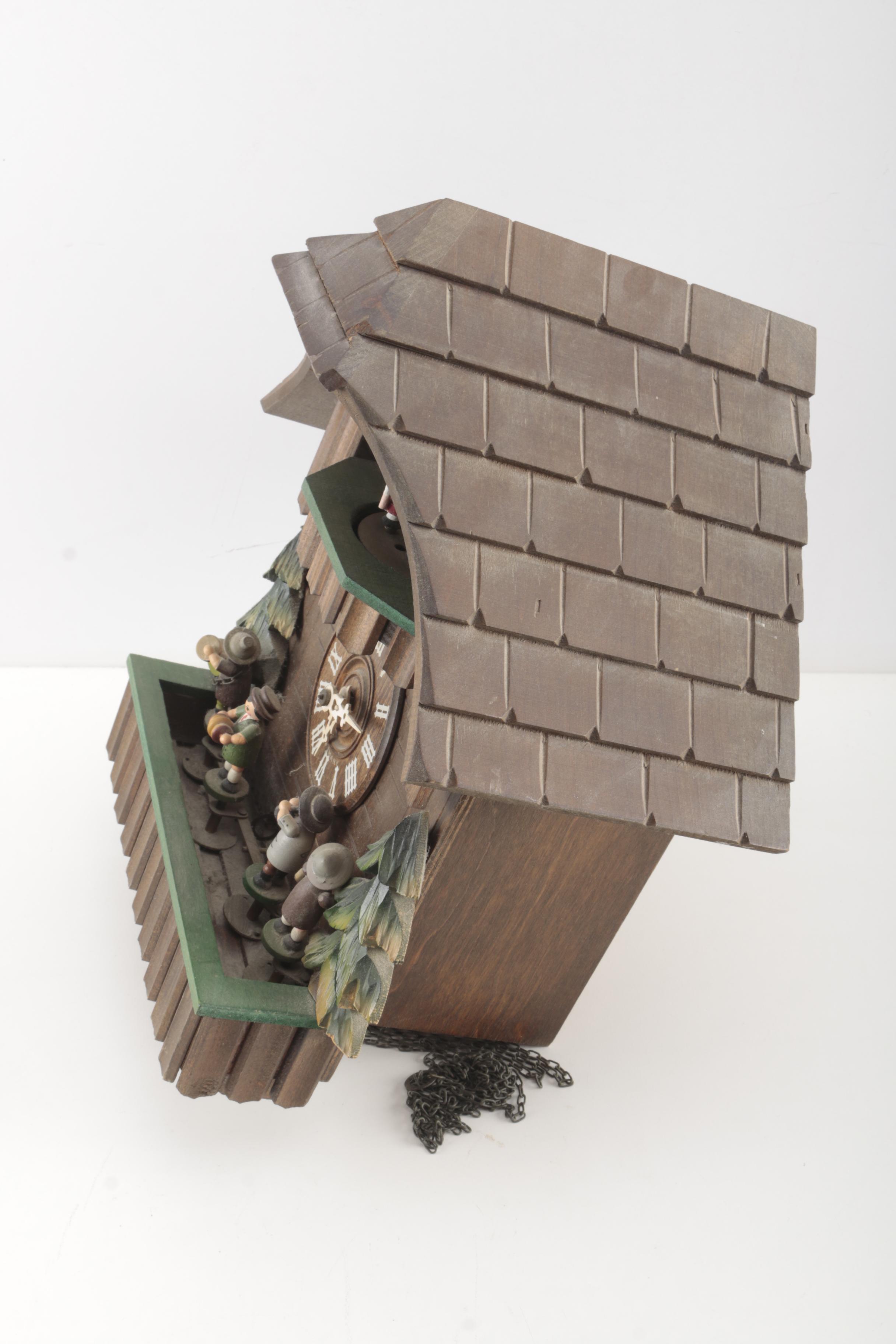 Edelweiss Carved Wooden Cuckoo Clock