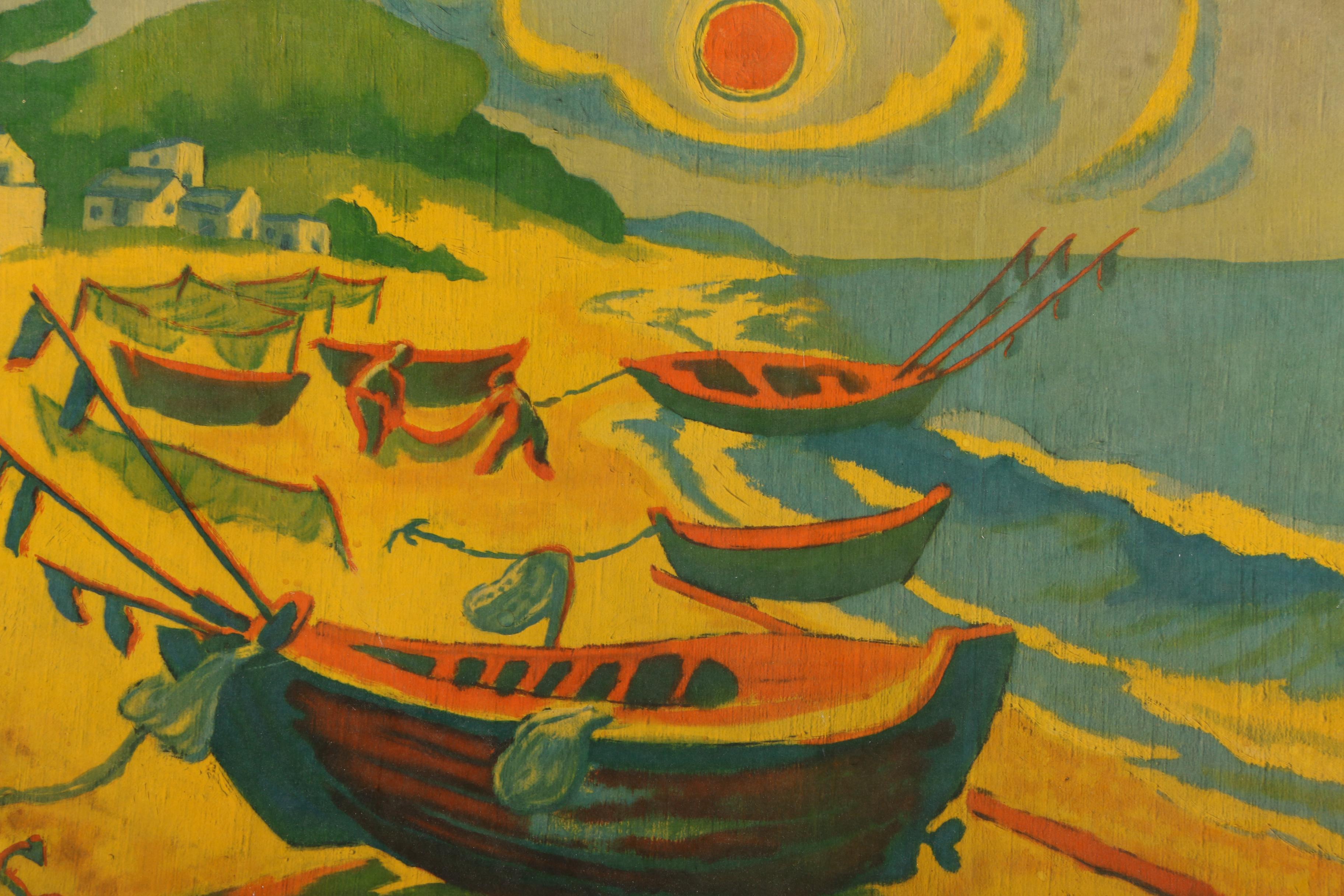 After Max Pechstein Offset Lithograph "Sun On The Baltic Beach"