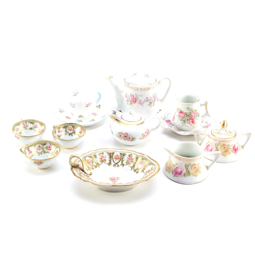 Floral Themed Tea Service Porcelain Ware