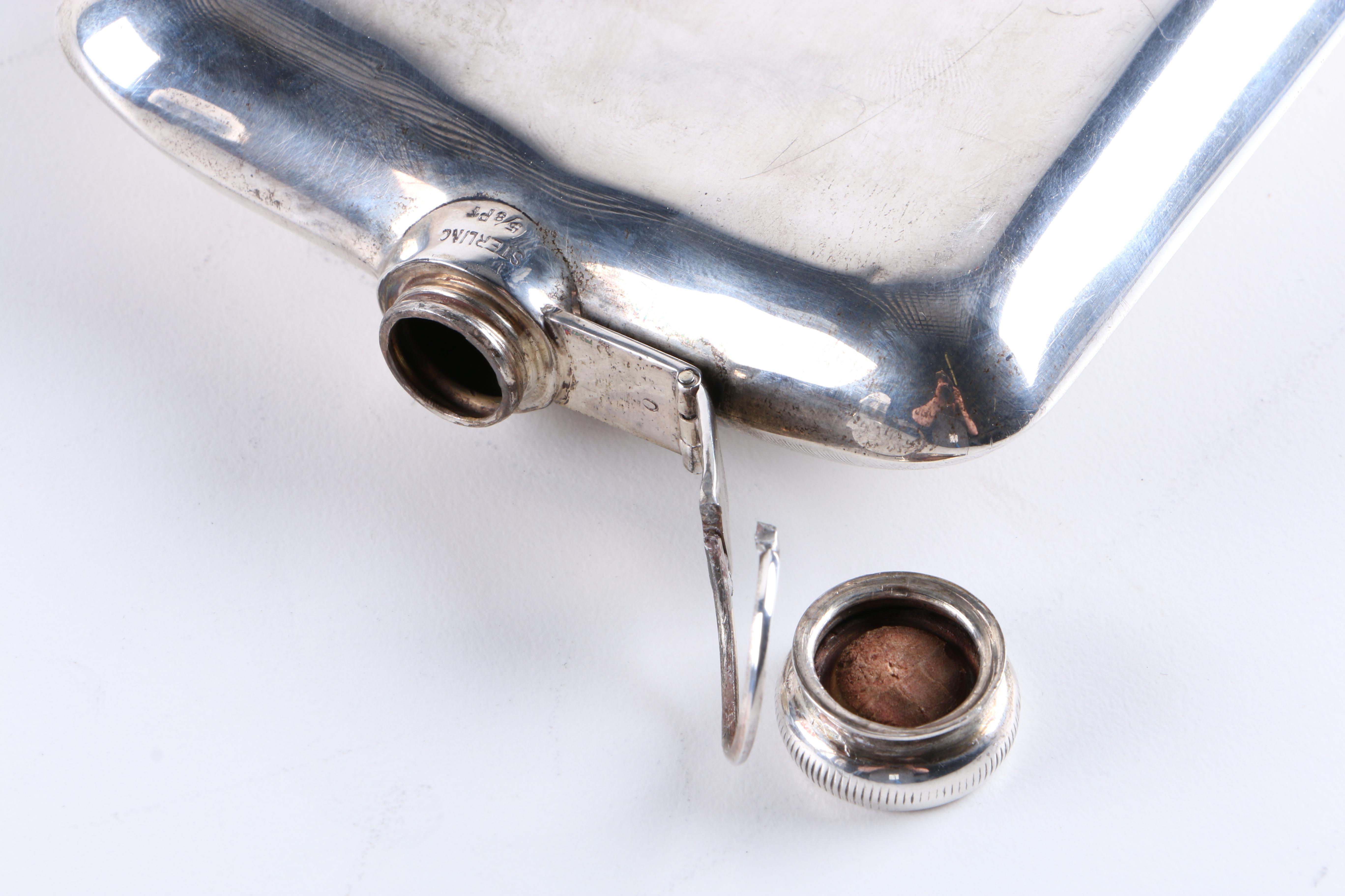 Art Deco Sterling Silver Flask