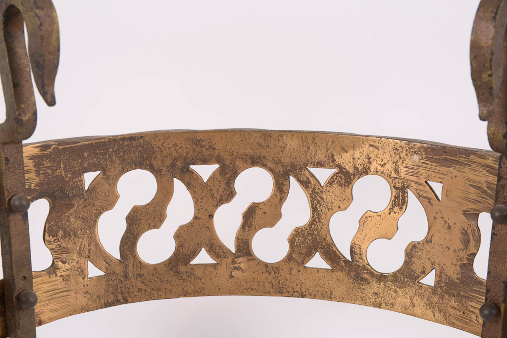 Antique French Brass Hanging Pot Rack