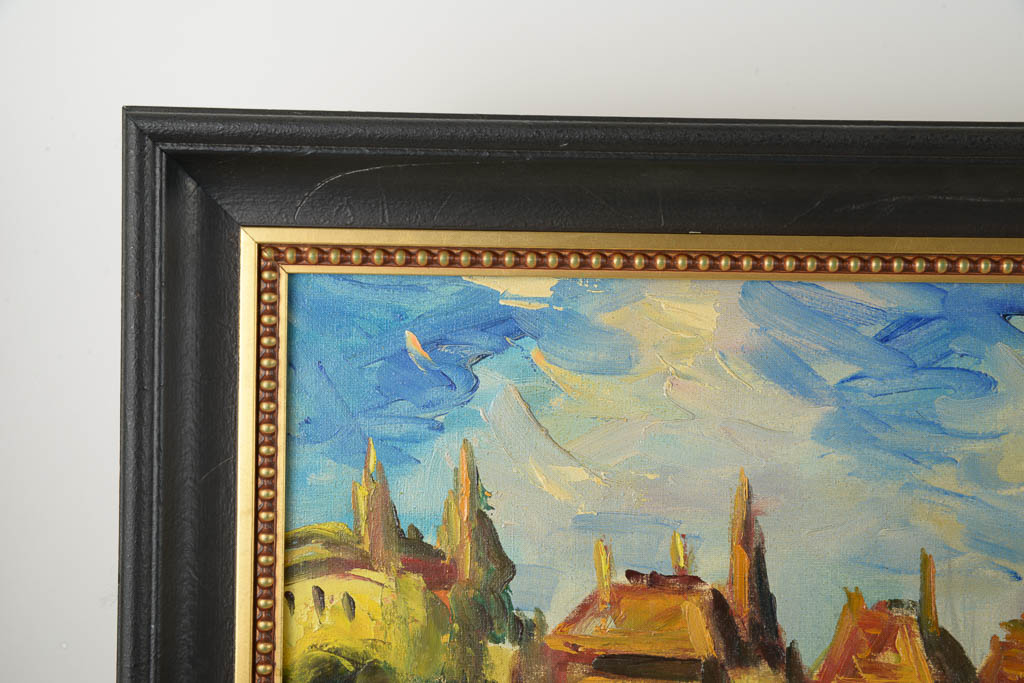 Shuster Cityscape Signed Original Oil Painting