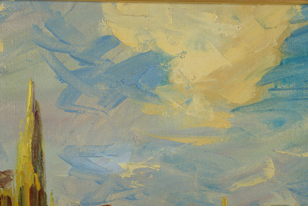 Shuster Cityscape Signed Original Oil Painting