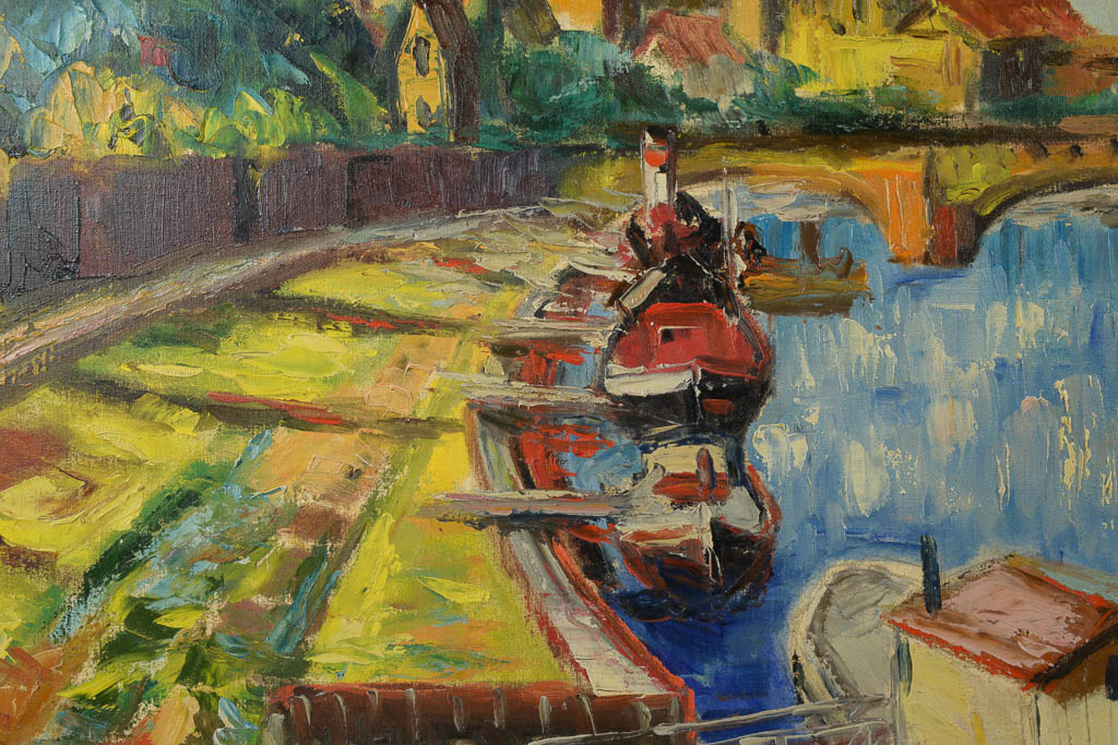 Shuster Cityscape Signed Original Oil Painting