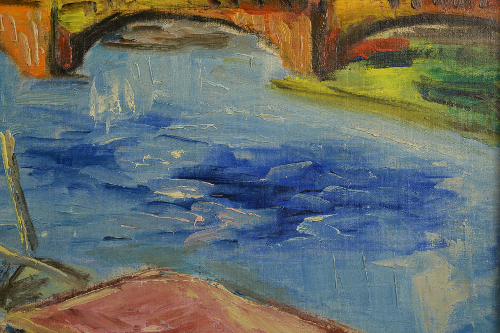 Shuster Cityscape Signed Original Oil Painting