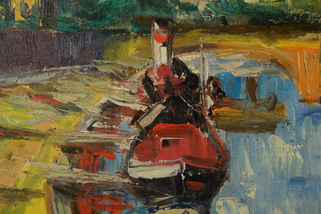 Shuster Cityscape Signed Original Oil Painting